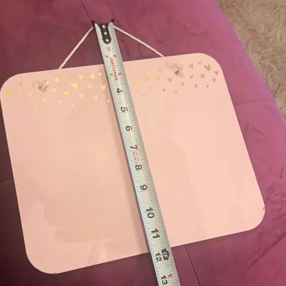 Pink Hanging Sign Gold Hearts Collage Board photo display sticky notes office - Picture 9 of 9